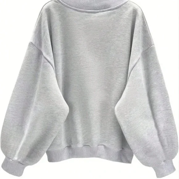 comfortable gray lazy loungy street oversized baggy cozy comfy sweater t… - Picture 2 of 5